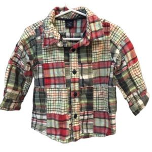 Baby Gap 18-24m boys plaid button down shirt